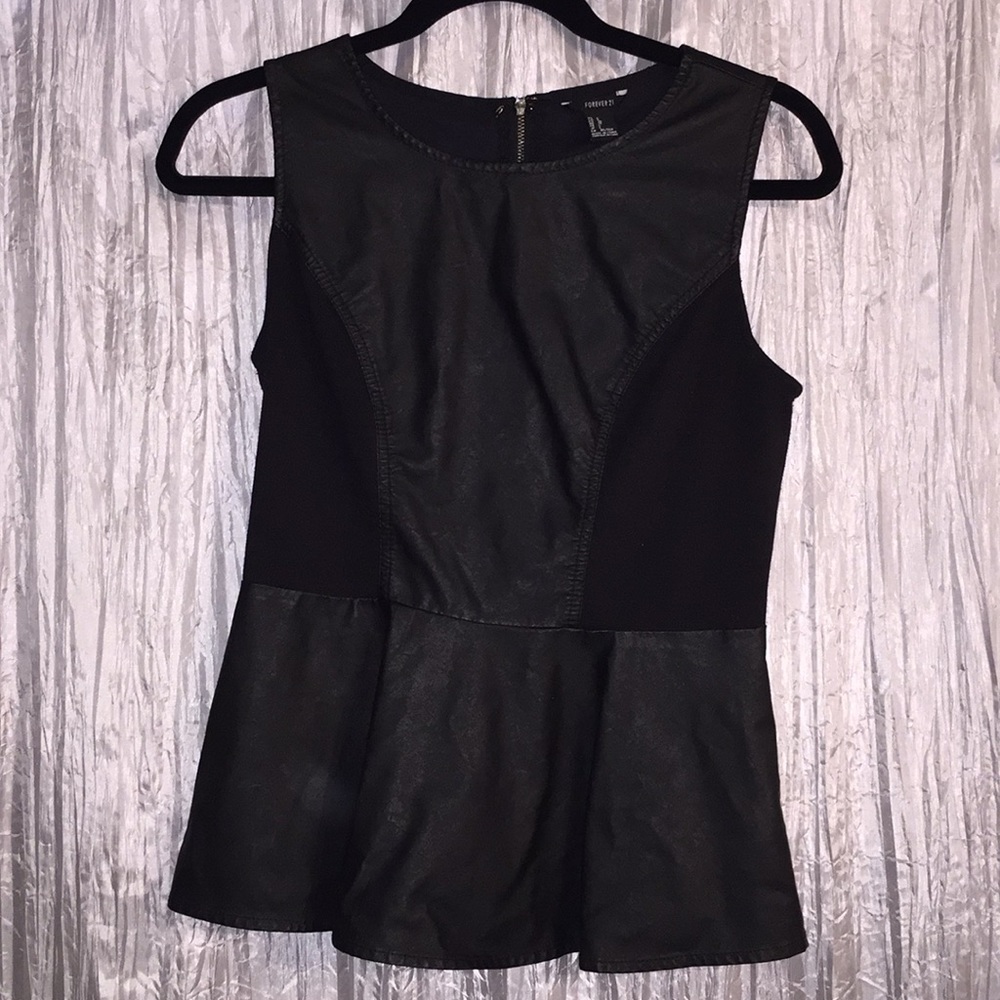Leather/ Cotton Top size L